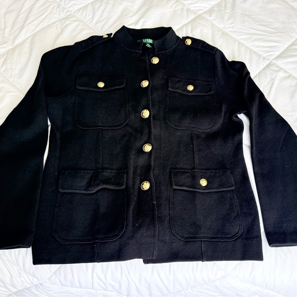 Ralph Lauren - Women’s Black Jacket with Gold Buttons Military inspired
